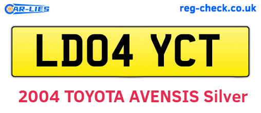LD04YCT are the vehicle registration plates.