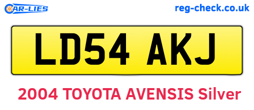 LD54AKJ are the vehicle registration plates.