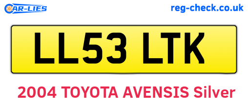 LL53LTK are the vehicle registration plates.