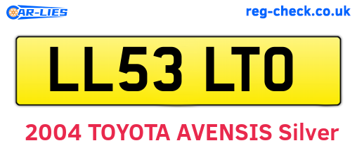 LL53LTO are the vehicle registration plates.