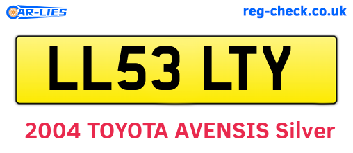 LL53LTY are the vehicle registration plates.
