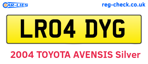 LR04DYG are the vehicle registration plates.