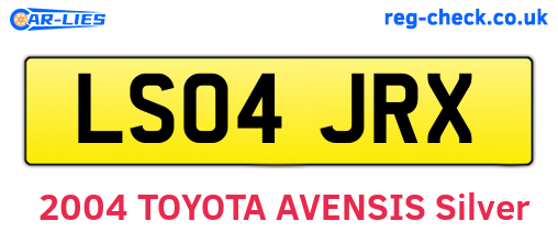 LS04JRX are the vehicle registration plates.
