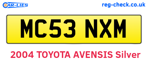 MC53NXM are the vehicle registration plates.