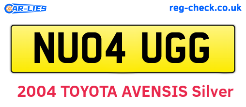 NU04UGG are the vehicle registration plates.