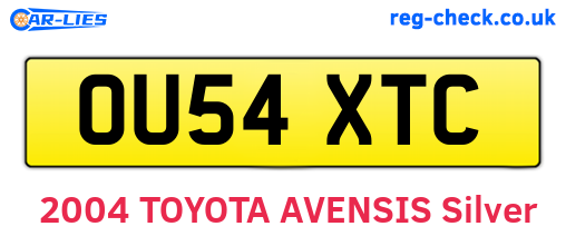 OU54XTC are the vehicle registration plates.
