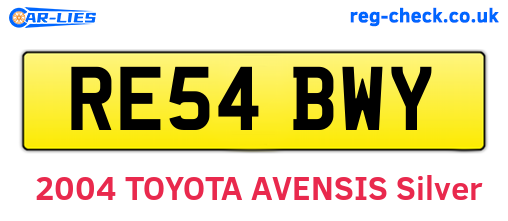 RE54BWY are the vehicle registration plates.