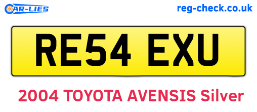 RE54EXU are the vehicle registration plates.