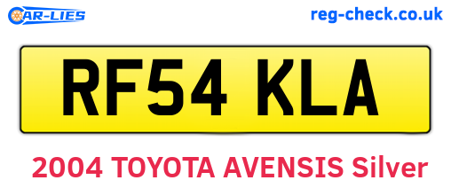 RF54KLA are the vehicle registration plates.