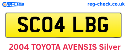 SC04LBG are the vehicle registration plates.