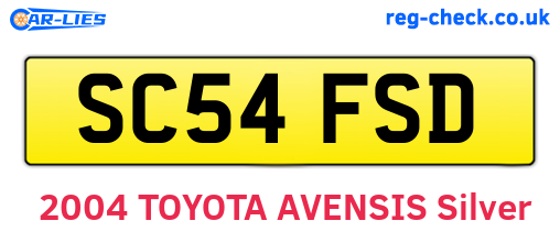 SC54FSD are the vehicle registration plates.