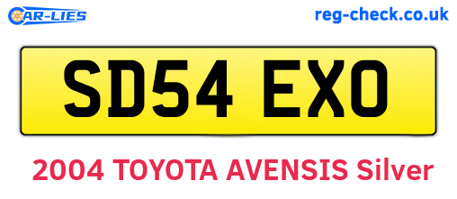 SD54EXO are the vehicle registration plates.