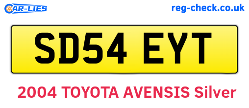 SD54EYT are the vehicle registration plates.