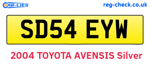 SD54EYW are the vehicle registration plates.