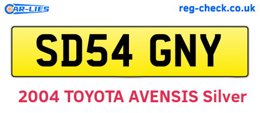 SD54GNY are the vehicle registration plates.