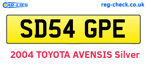 SD54GPE are the vehicle registration plates.