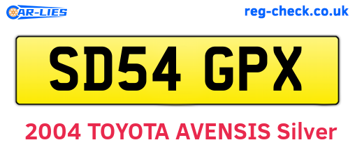 SD54GPX are the vehicle registration plates.