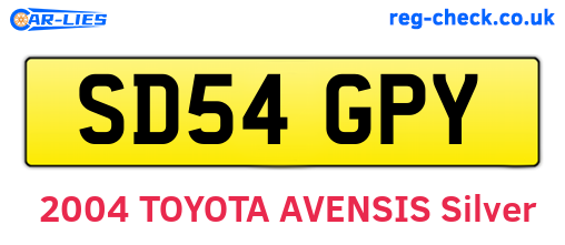 SD54GPY are the vehicle registration plates.