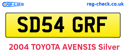 SD54GRF are the vehicle registration plates.