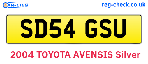 SD54GSU are the vehicle registration plates.