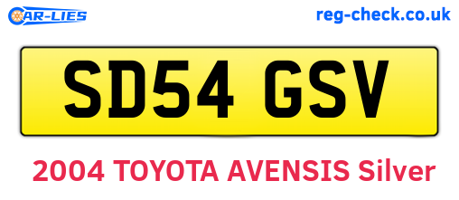 SD54GSV are the vehicle registration plates.