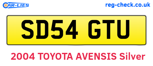 SD54GTU are the vehicle registration plates.