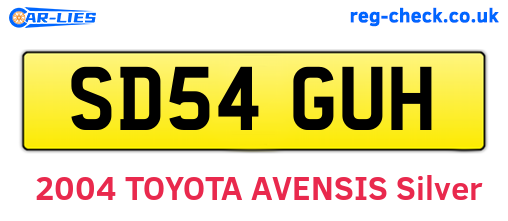 SD54GUH are the vehicle registration plates.