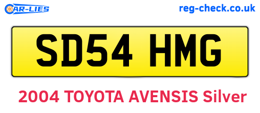 SD54HMG are the vehicle registration plates.