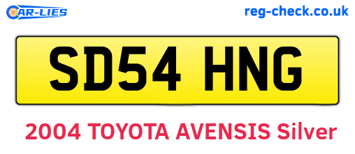 SD54HNG are the vehicle registration plates.