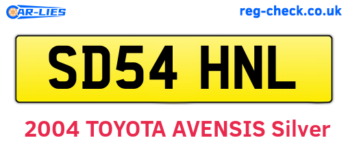 SD54HNL are the vehicle registration plates.