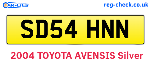 SD54HNN are the vehicle registration plates.