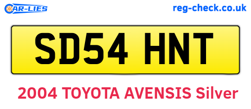 SD54HNT are the vehicle registration plates.