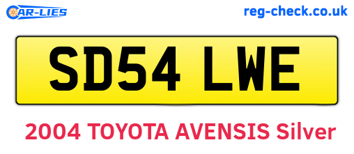SD54LWE are the vehicle registration plates.