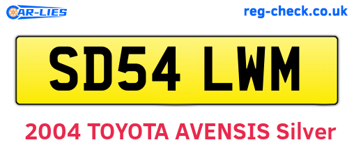 SD54LWM are the vehicle registration plates.