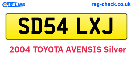 SD54LXJ are the vehicle registration plates.