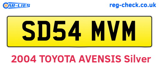 SD54MVM are the vehicle registration plates.