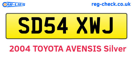 SD54XWJ are the vehicle registration plates.