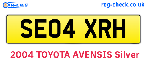 SE04XRH are the vehicle registration plates.