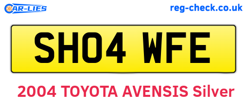 SH04WFE are the vehicle registration plates.