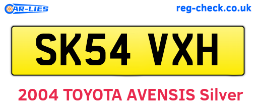SK54VXH are the vehicle registration plates.
