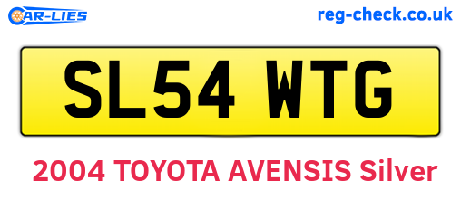 SL54WTG are the vehicle registration plates.