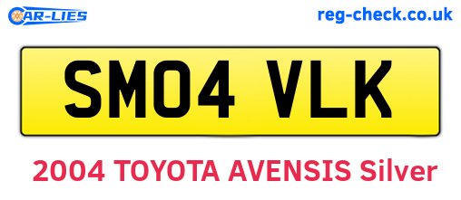SM04VLK are the vehicle registration plates.