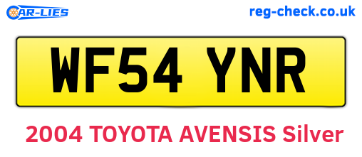 WF54YNR are the vehicle registration plates.