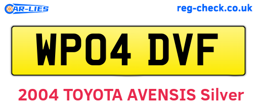 WP04DVF are the vehicle registration plates.