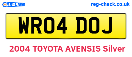 WR04DOJ are the vehicle registration plates.