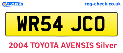 WR54JCO are the vehicle registration plates.