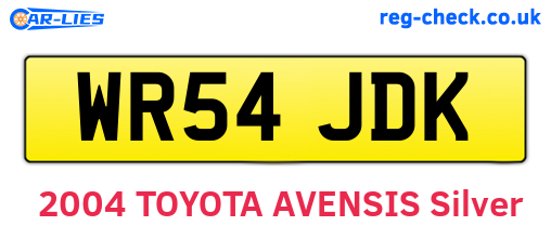 WR54JDK are the vehicle registration plates.