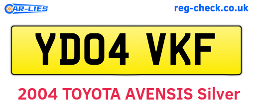 YD04VKF are the vehicle registration plates.