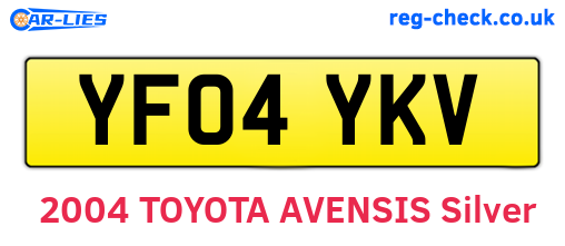 YF04YKV are the vehicle registration plates.