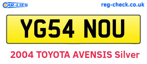 YG54NOU are the vehicle registration plates.